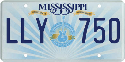 MS license plate LLY750
