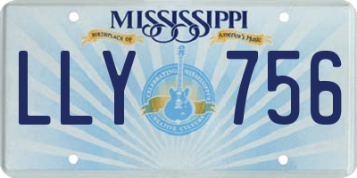 MS license plate LLY756