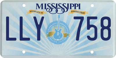 MS license plate LLY758