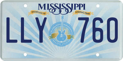 MS license plate LLY760