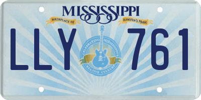 MS license plate LLY761