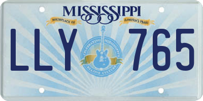 MS license plate LLY765