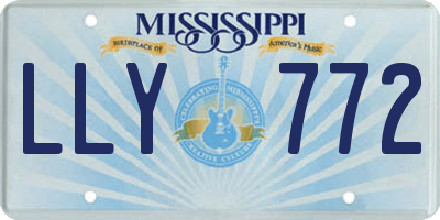 MS license plate LLY772