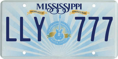 MS license plate LLY777