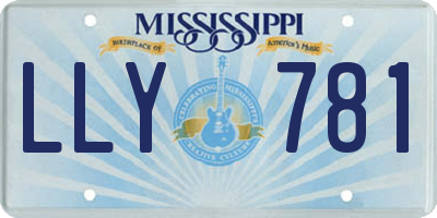 MS license plate LLY781