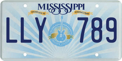 MS license plate LLY789