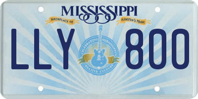 MS license plate LLY800