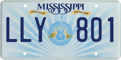MS license plate LLY801