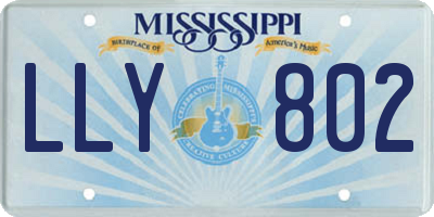 MS license plate LLY802