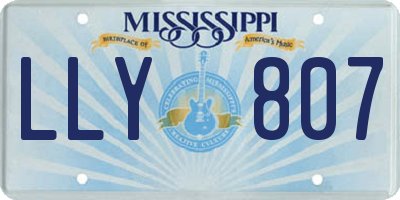 MS license plate LLY807