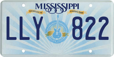 MS license plate LLY822