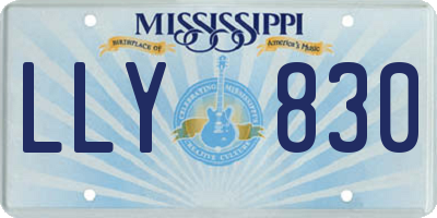 MS license plate LLY830