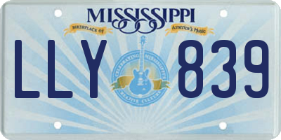 MS license plate LLY839