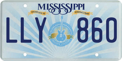 MS license plate LLY860