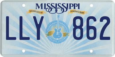 MS license plate LLY862