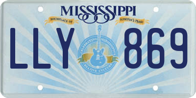 MS license plate LLY869