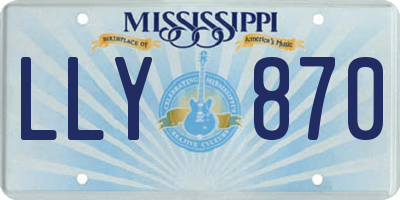 MS license plate LLY870