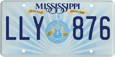 MS license plate LLY876