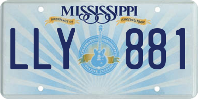 MS license plate LLY881