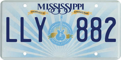 MS license plate LLY882