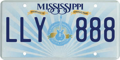 MS license plate LLY888