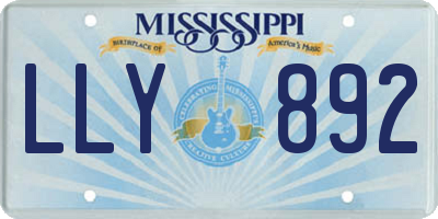 MS license plate LLY892