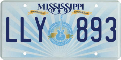 MS license plate LLY893