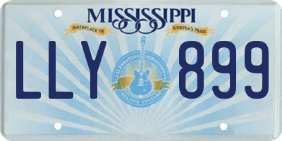 MS license plate LLY899