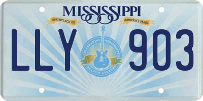 MS license plate LLY903