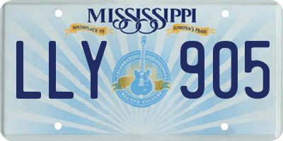 MS license plate LLY905