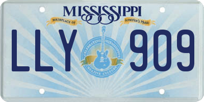 MS license plate LLY909