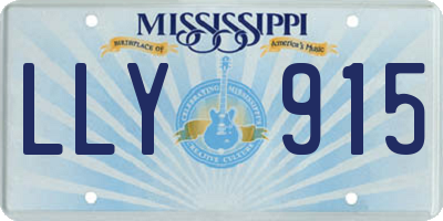 MS license plate LLY915