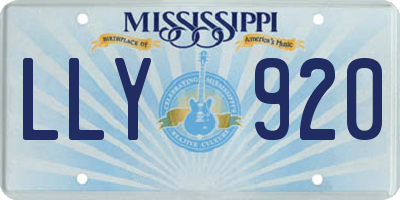 MS license plate LLY920