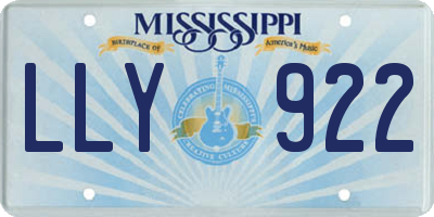 MS license plate LLY922