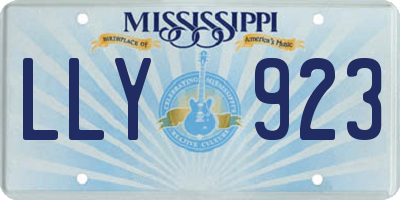 MS license plate LLY923