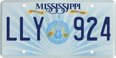 MS license plate LLY924