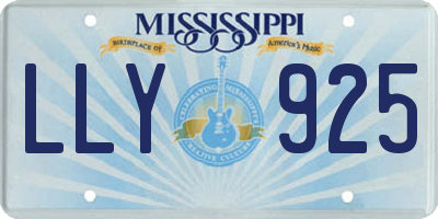 MS license plate LLY925