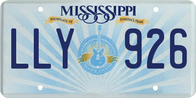 MS license plate LLY926