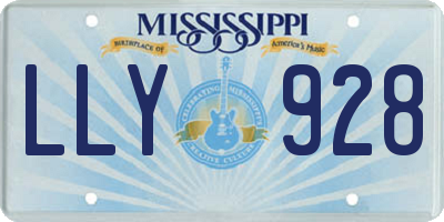 MS license plate LLY928