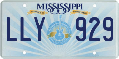 MS license plate LLY929