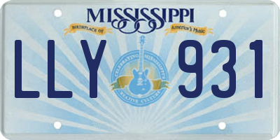 MS license plate LLY931