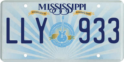 MS license plate LLY933
