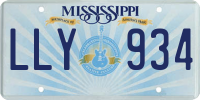 MS license plate LLY934