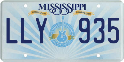 MS license plate LLY935