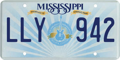 MS license plate LLY942