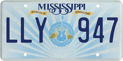 MS license plate LLY947