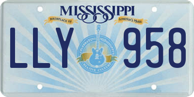 MS license plate LLY958