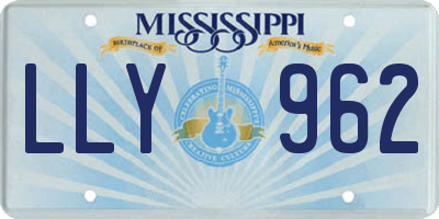MS license plate LLY962