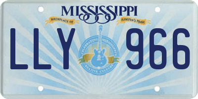 MS license plate LLY966