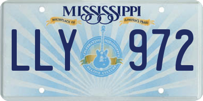 MS license plate LLY972